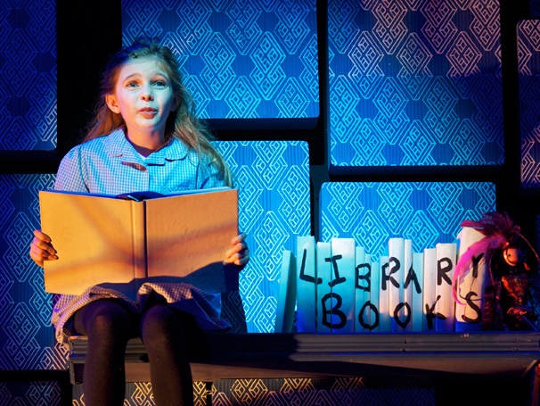 matilda with library books